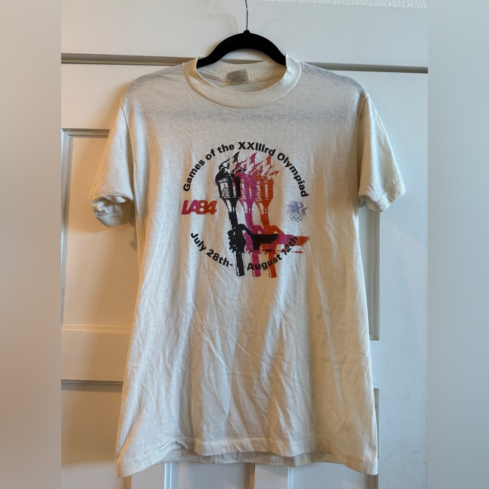 Vintage 1984 Olympic Graphic Tee - Cream